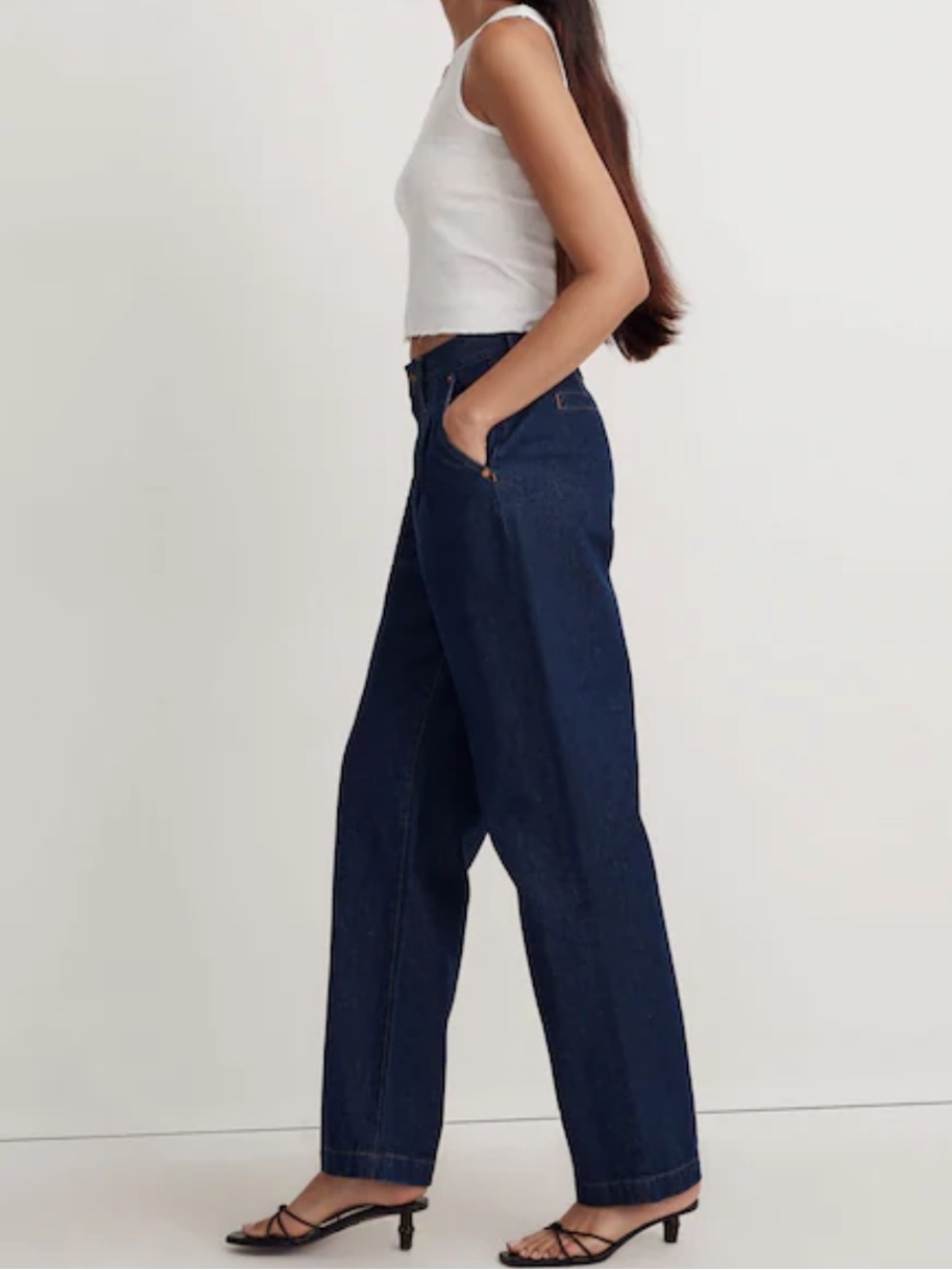 MADEWELL Baggy Straight Jeans in Woodham Wash: Pleated Edition - Picture 8 of 13